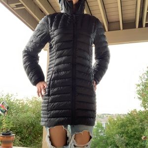 Long black puffer jacket
